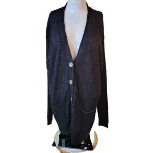 J. Jill Medium Cardigan Women pockets ribbed stretch v-neck buttons adjustable
